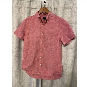 J. Crew Men's Linen Short Sleeved Shirt